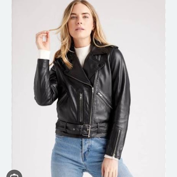 Quince Leather Motorcycle Biker Jacket Black - Picture 2 of 8